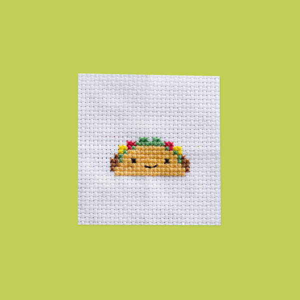 Kawaii Taco Mini Cross Stitch Kit