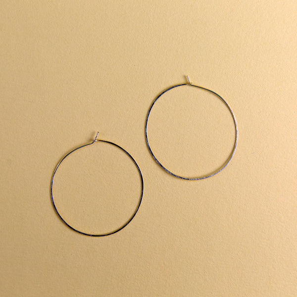 Extra Large Round Hoops - Silver