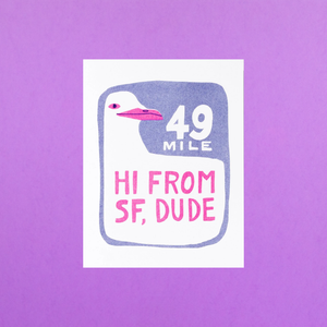 Hi From SF Riso Card by yellow Owl Workshop