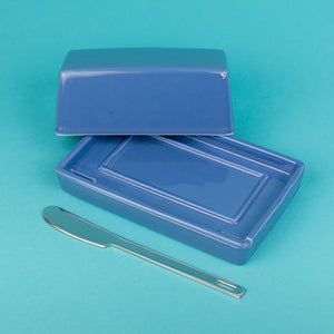 Butter Dish with Stainless Steel Knife - Blueberry