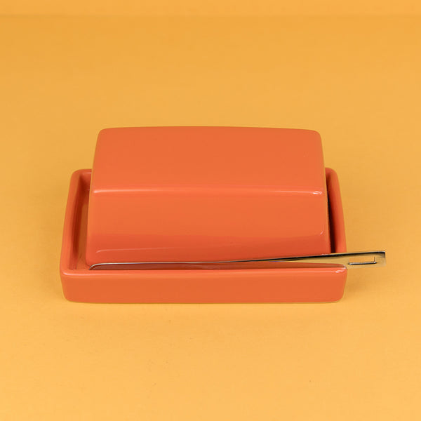 Butter Dish with Stainless Steel Knife - Carrot