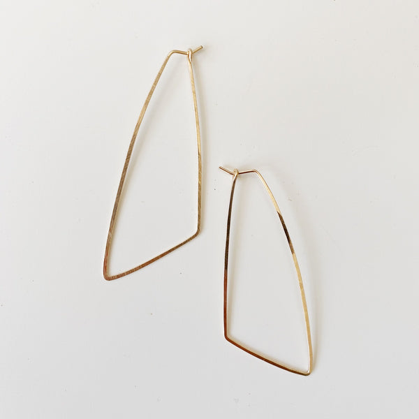 Large Wing Hoops - Gold
