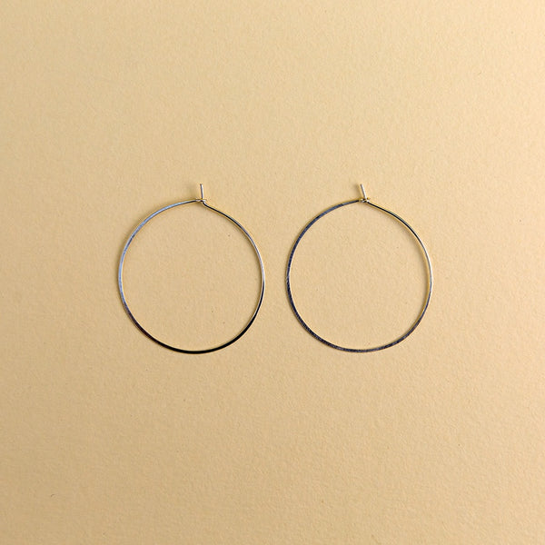 Large Round Hoops - Silver 