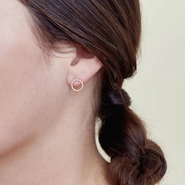 Large Circle Studs - Yellow Gold